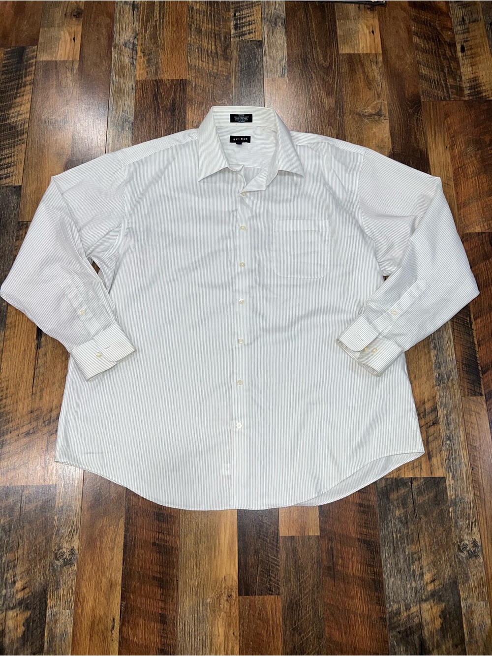 Axcess White Pinstripe Long-Sleeve Dress Shirt